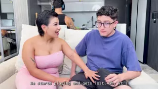 I Fuck My Best Friend's Big Ass Stepmom While He Plays Video Games - Naty Slim