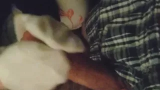 Sexy Little White Ankle Sockjob Sock Handjob