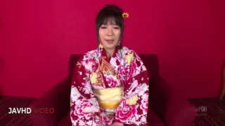 Chiharu offers sultry JAV blowjob then gets fiercely fucked in her kimono