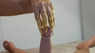 My Golden Predator Claws Make Your Cock Crazy - Handjob Tease & Intense Loud Orgasm POV