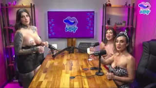Hot Tattooed Brunette Latina Burping and Masturbating
