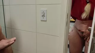 The Naughty Stepmother Watched Her Stepson Take a Shower