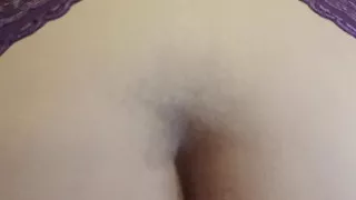 Phat Ass BBW rides a dildo in purple lingerie
