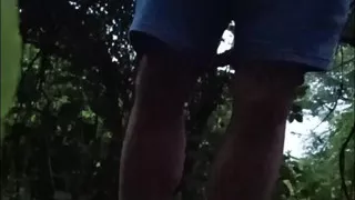 Strip and cum along footpath