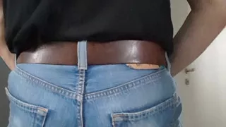 My jeans-butt riding the face of my sitting-doll