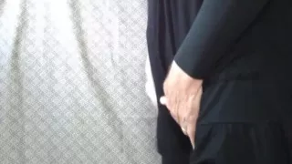 CD, black pantyhose, dress. Masturbates and cum.