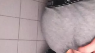 Public Toilet, Two Dildos Horny Ridden