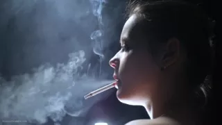 A Little Bit Naked Smoking Girl