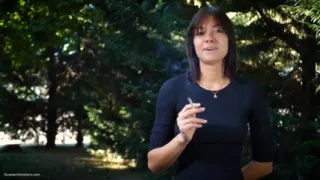 Sweet Russian Beauty Smoking Cigarette in Nature