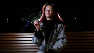 Sexy Russian Beauty Smoking Cigarette by Seaside