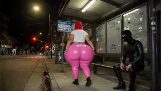 Big Ass Girl in Tight Pink Leggings Gets Stared at in Public