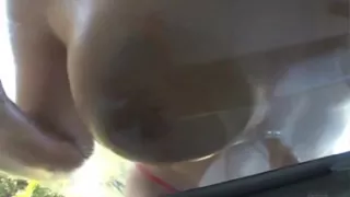 Sexy Angelina licks cum off tits after a hard fuck on both holes