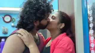Neck kiss boobs press kiss romance in shirt and t shirt