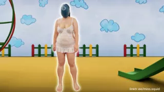 Miss Squid Exercises in White Lingerie