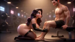 Curvy Personal Trainer Obedient Late Night Session (AI generated)