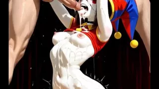 Shemale Jester rides and takes cock from clown AI GENERATED 2v