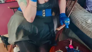 Boots, Gloves & A Cigarette! Tina Snua Smoking A Cig In Knee high Boots - OMI OME Snap Inhales Drifting
