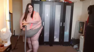 BBW SSBBW house chores in suspenders & thong