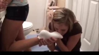 Sock sniffing in the restroom