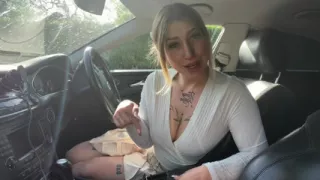 Little bitch, does it on the side of the road in the car!!