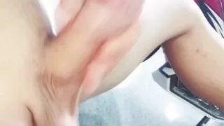 The young man masturbated.