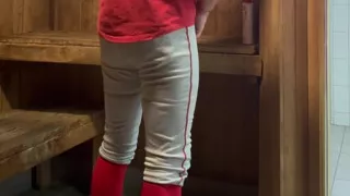 Alpha Baseball Player JockDad87 Edges in the Sauna Before a Workout