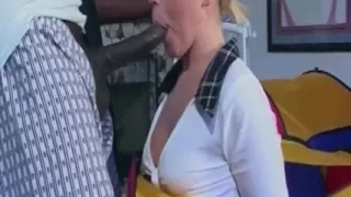 Mature Blonde MILF Takes BBC Deep in Play Tent