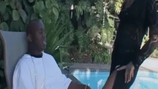 Mature Blonde MILF Sloppily Sucks Massive BBC Poolside