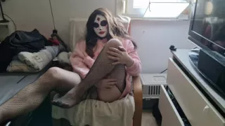 Gothic Trans Woman Bursting - Mastubation Orgasm