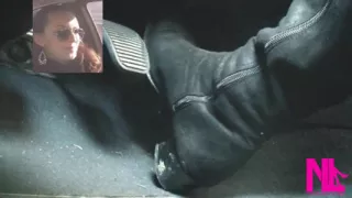 Driving Fast in Black Suede Knee High Boots