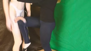 My stepmom is trying to knock the cum out of my balls.
