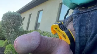 Outdoor, Cable Clamp Tightly Around My Dick And Balls