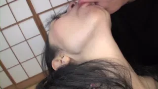 Busty Japanese granny strips and rides cock