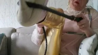 Whore in Leggings with a Whip