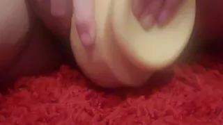 Big Toy Stretches Tiny Pussy