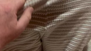 Bent over spread and gaping beautiful pussy wide open