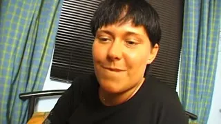 Brunette slut masturbating before giving a wonderful blowjob