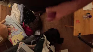 6'4" Tall Guy with Massive Hands Huge Cumshot on Lens in Wife's Family Room