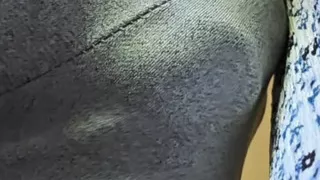 Stranger Cums Hard Inside Her Panties Under Skirt on Subway Train