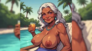 Tits Out Relaxing Poolside (ai Art)