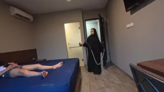 My Hijab Stepmom Caught Me Jerking off in My Bedroom