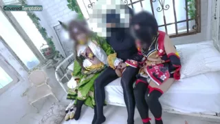 Cosplay Adult Woman Threesome Sex with Two Partners Group Scene