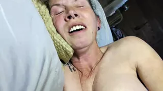 Brunette with big tits fucked and facial