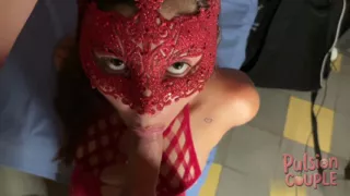 Unvirginizing an 18 Year Old Masked Girl: Crazy Massive Ejaculation!