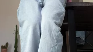 Omorashi Girl Wetting Her Jeans On Purpose: Got Desperate With Huge Bladder Bulge To Piss My Pants For You