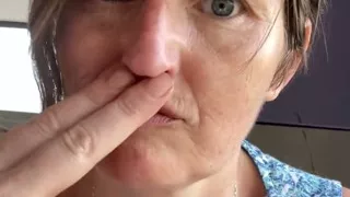 Stepmom Plays with Her Smelly Pussy at the Back of the Bus, Then Sniffs and Sucks Her Stinky Fingers!