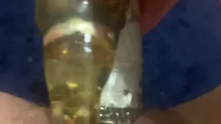 Wife masturbates on bathroom floor while husband hoovers outside