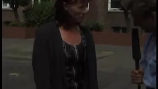 Blonde milf giving an interview