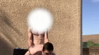 He moans outside, the neighbors hear him screaming