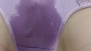 Peeing in pink panties